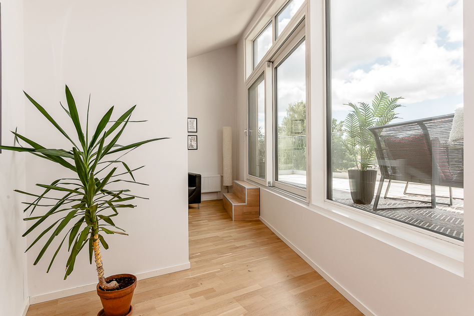 Stora fönsterpartier